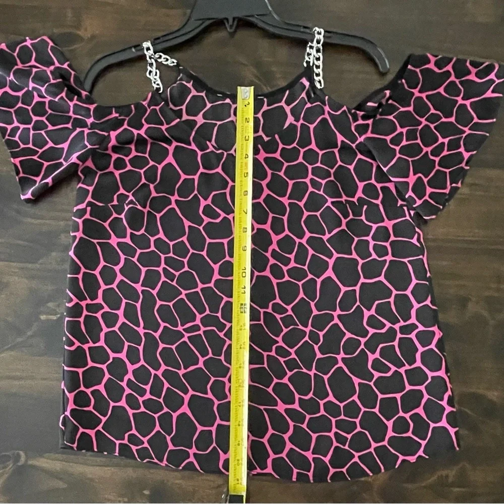 Michael Kors Women's Giraffe Print Cold-Shoulder Top